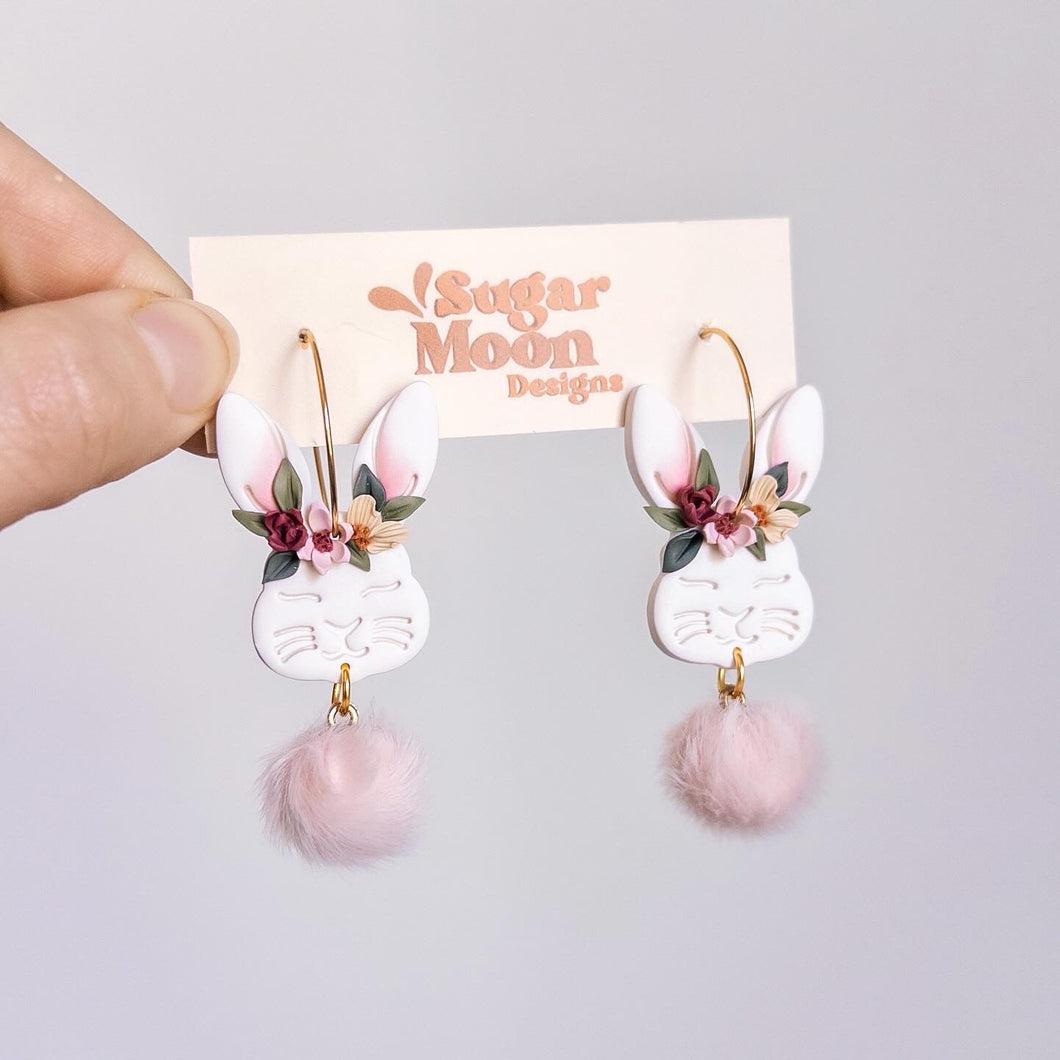 Floral Bunny Hoops