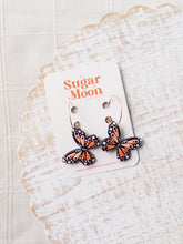 Load image into Gallery viewer, Orange Butterfly Butterfly Hoops