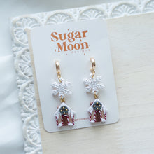Load image into Gallery viewer, Snowflake & Gingerbread House Dangle