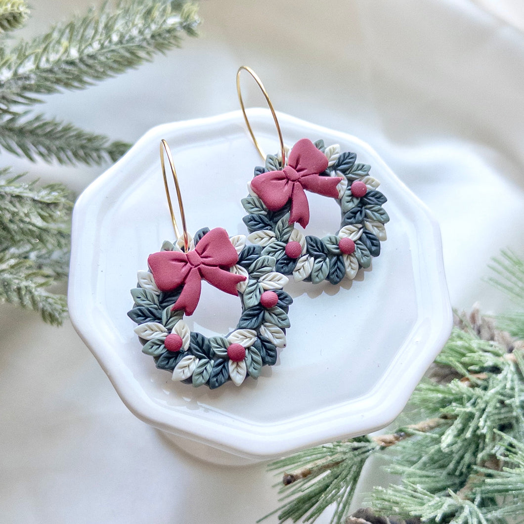 Holly Wreath Hoops