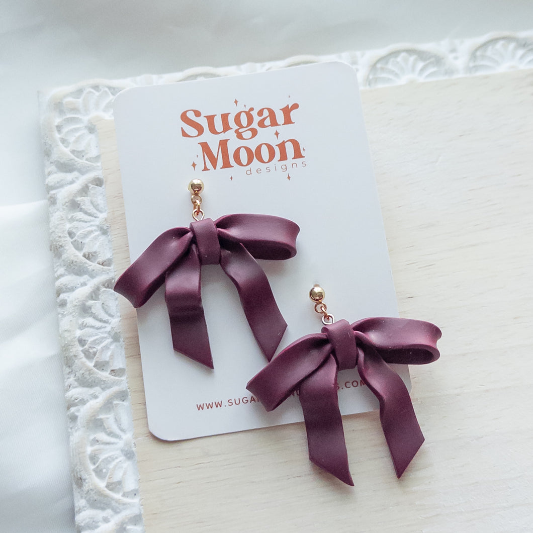 Maroon Bow Dangle