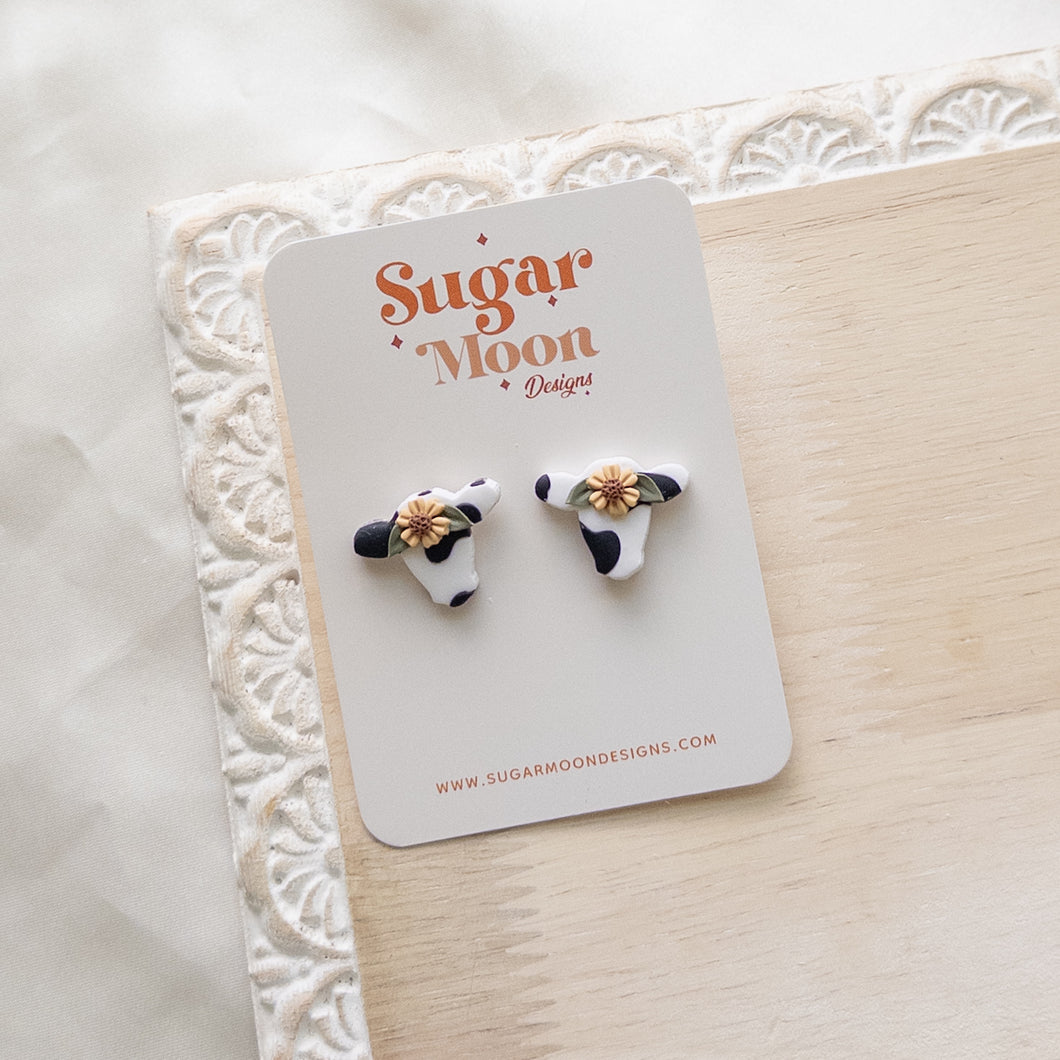 Sunflower Cow Studs
