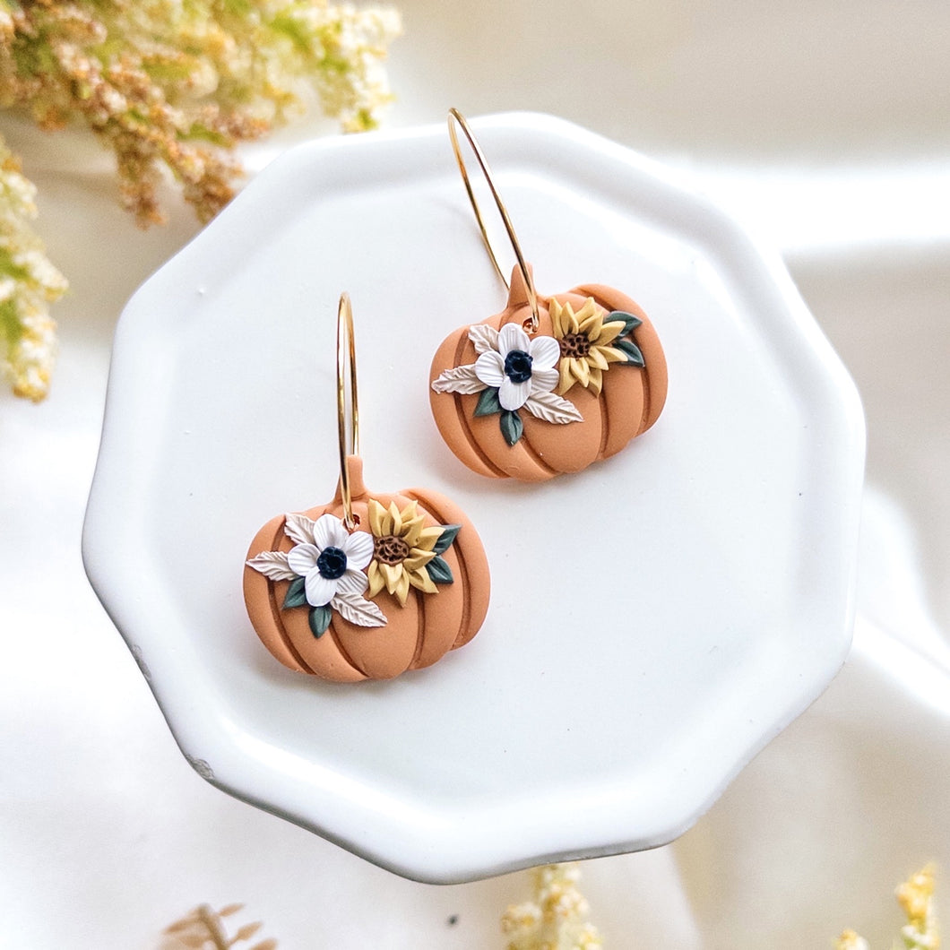 Orange Floral Pumpkin