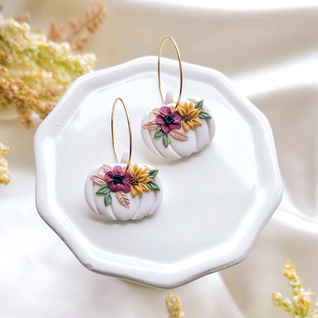 White Floral Pumpkin