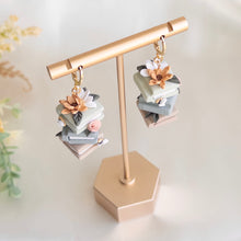 Load image into Gallery viewer, Green Spring Book Stack Earrings
