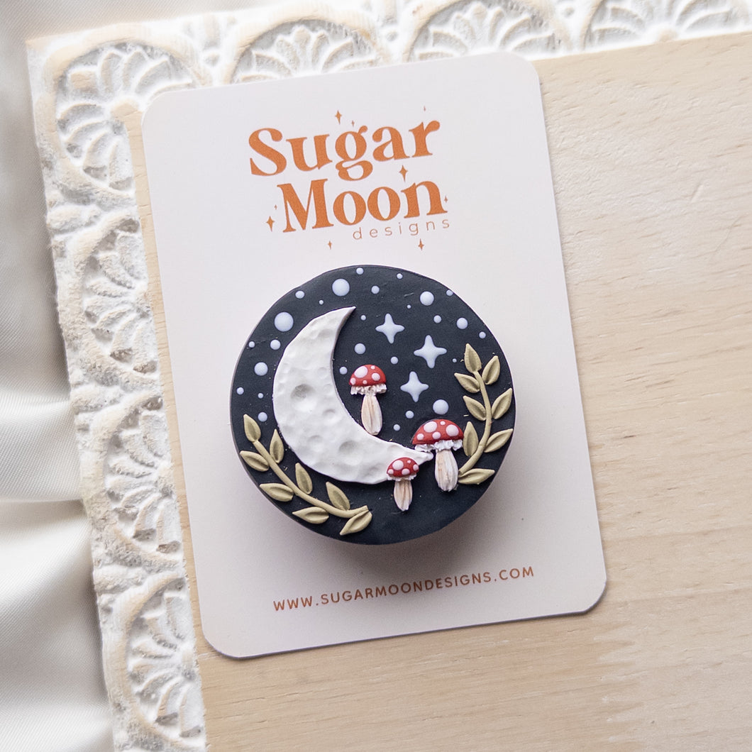 Mushroom Moon Pop Socket