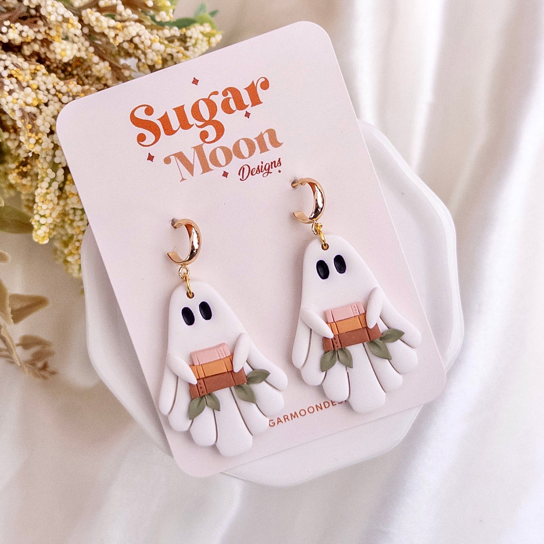 Ghost with Books Dangles