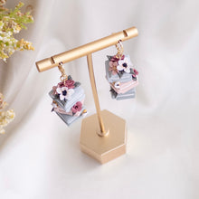 Load image into Gallery viewer, Spring Floral Bookstack Earrings
