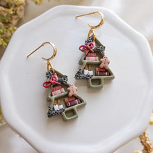 Load image into Gallery viewer, Christmas Tree Bookshelf Earrings
