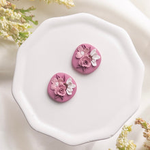 Load image into Gallery viewer, Pink Floral Studs
