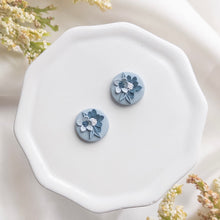 Load image into Gallery viewer, Blue Floral Studs
